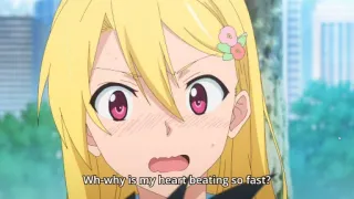 😰 Wh-why is my heart beating so fast? anime, garota, corar, envergonhado, coração, rápido, pergunta telegram sticker