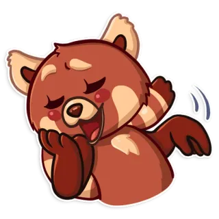 ☺️ panda rojo, animal, lindo, dibujos animados, mamífero whatsapp sticker