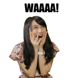 😱 WAAAA! seru, terkejut, kaget, teriakan, wanita whatsapp sticker