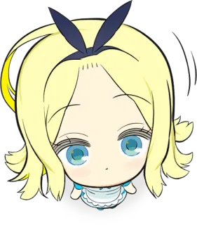 😶 动漫, 漫画, Q版, 卡通, 女孩, 金发, 可爱 whatsapp sticker