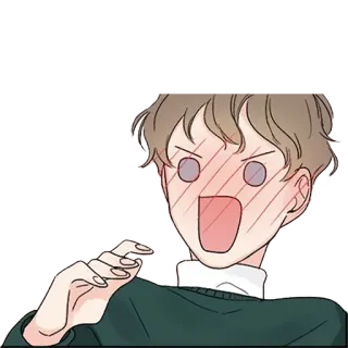 😊 эмоции, удивление, шок, мультфильм, румянец telegram sticker