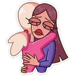 🤗 объятие, обнимаю, грустный, дружба, утешение whatsapp sticker