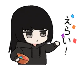 🥳 えらい! chica anime, lindo, japonés, emoticono, pegatina telegram sticker