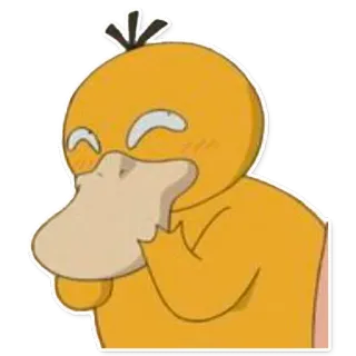 😚 Psyduck Pokemon โปเกมอน, โกลดั๊ก, การ์ตูน, น่ารัก, สติกเกอร์ whatsapp sticker