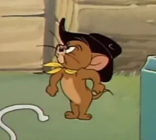 🍢 Jerry Tom and Jerry Cartoon, Muis, Cowboyhoed, Jerry whatsapp sticker