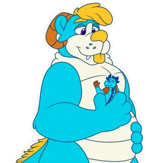 🤗 Фурри, Мультик, Антропоморфный, Синий, Милый, Дружелюбный whatsapp sticker