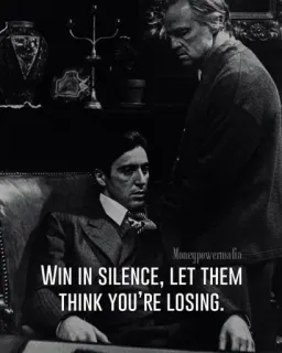 😎 WIN IN SILENCE, LET THEM THINK YOU'RE LOSING. Motivation, Succès, Silence, Victoire, Stratégie telegram sticker