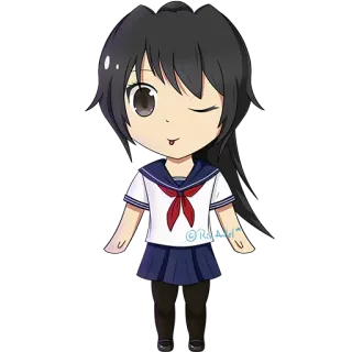 😜 Ayano Aishi Yandere Simulator Яндере, Аниме, Школьница, Форма, Милый telegram sticker