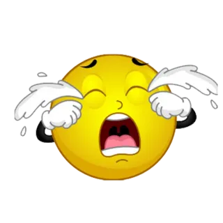 😭 Emoji, Weinend, Traurig, Tränen, Emotional, Cartoon telegram sticker