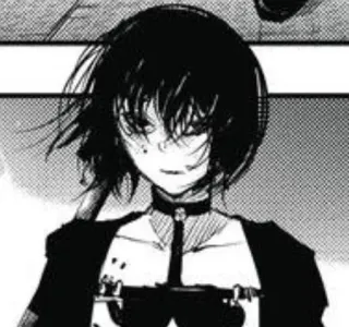 😶 anime, manga, weapon, dark, character, black and white telegram sticker