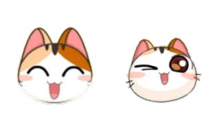 😄 gato, kawaii, lindo, sticker, animal, feliz, guiño telegram sticker