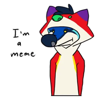 🐺 I'm a meme Meme, Furry, Animal, Dibujo animado, Sticker telegram sticker