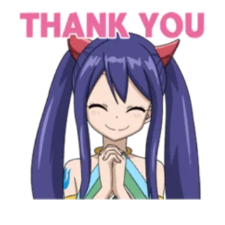 ☺️ Wendy Marvell Fairy Tail THANK YOU Anime, Cảm ơn, Fairy Tail, Wendy Marvell, Sticker telegram sticker