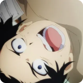 😱 Anime, Krzyk, Zły, Twarz, Zszokowany telegram sticker