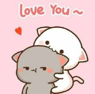 🍓 Love You ~ kucing, cinta, imut, hewan, hati, kasih sayang, kartun whatsapp sticker
