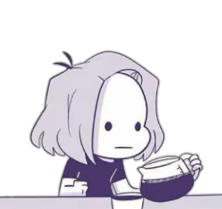 😐 cartoon, coffee, animation, drink, character telegram sticker