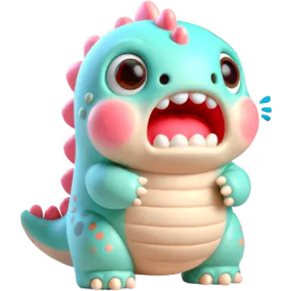 😱 ไดโนเสาร์ (Dai no sao), การ์ตูน (Cartoon), น่ารัก (Narrak), สัตว์ประหลาด (Sat pratlat), สัตว์ (Sat) whatsapp sticker