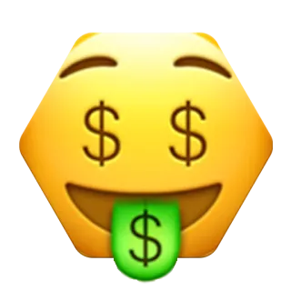 🤑 emoji, money, dollar signs, wealth, success telegram sticker
