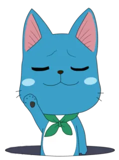 🙋 Happy Fairy Tail feliz, conto de fadas, anime, fofo, gato, desenho animado telegram sticker