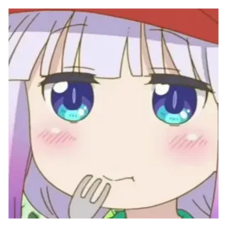 🖇 Kanna Kamui Miss Kobayashi's Dragon Maid animé, dragon, kawaii, manga telegram sticker