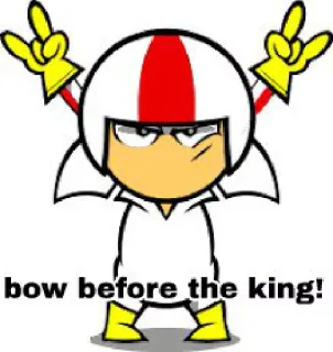 😎 Kick Buttowski bow before the king! Мультфильм, Король, Лук, Кик Бутовски telegram sticker