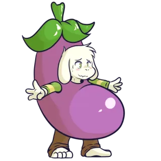 🍆 Asriel Dreemurr Undertale telegram sticker