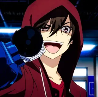 🥢 Anime, Mangá, Personagem, Moletom com capuz, Sorriso telegram sticker