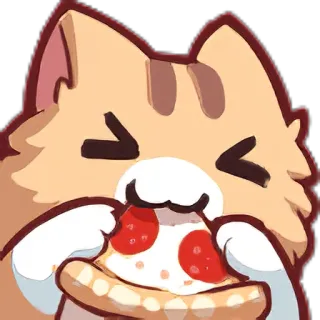 🍕 кот, пицца, еда, милый, животное telegram sticker