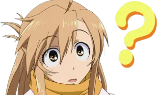❓ 动漫女孩, 问号, 卡通, 惊讶, 困惑 telegram sticker