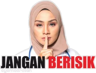 🤐 JANGAN BERISIK Hidżab, Lekarz, Pielęgniarka, Cisza, Ciii, Kobieta telegram sticker