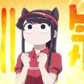 🦋 docomo Anime, Orelhas de gato, Komi can't communicate, Fofo, Kawaii, Mangá telegram sticker