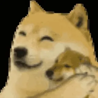 🤗 doge, pies, mem, przytulanie, słodki, shiba inu, szczeniak telegram sticker