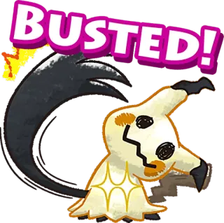😒 Mimikyu BUSTED! pokemon, mimikyu, busted, cute, sticker telegram sticker