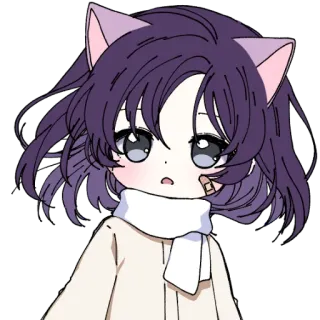 🔮 Anime, Orejas de gato, Lindo, Chibi, Manga, Kawaii telegram sticker