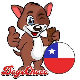 🇨🇱 DogeChoco pies, czekolada, chile, flaga, kreskówka, maskotka telegram sticker