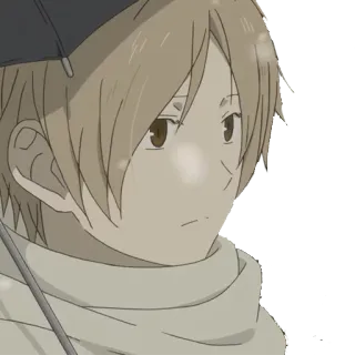 😕 Anime, Garçon, Parapluie, Triste, Pluie, Hiver, Écharpe telegram sticker