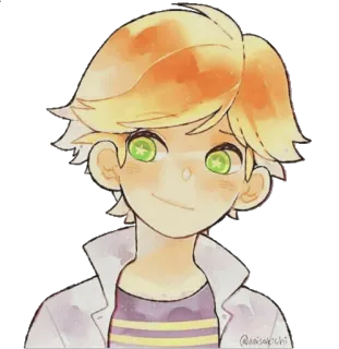 😏 Adrien Agreste Miraculous: Tales of Ladybug & Cat Noir Dessin animé, Anime, Garçon, Blond, Yeux verts, Adrien, Agrest, Miraculous Ladybug telegram sticker