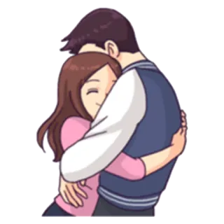 🤗 abbraccio, coppia, amore, romanticismo, affetto telegram sticker