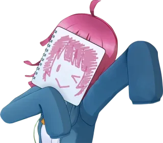 😉 动漫女孩, 粉色头发, 绘画, 可爱, 卡通, 草图 telegram sticker