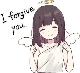 😇 I forgive you. angel, forgiveness, anime, cute, halo telegram sticker