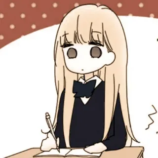 🦊 Anime meisje, Schoolmeisje, Schrijven, Student telegram sticker