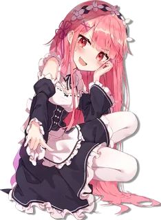 😂 Anime, Maid, Capelli rosa, Ragazza anime, Carino telegram sticker