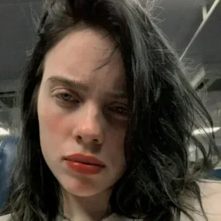 🤨 Billie Eilish คนดัง, นักร้อง, ผู้หญิง, ภาพเหมือน, Billie Eilish telegram sticker