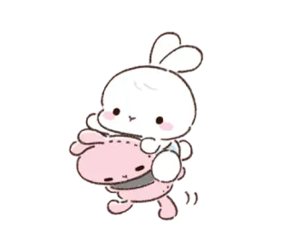 🐰 niedlich, Hase, kawaii, Tier, Kaninchen, Illustration telegram sticker