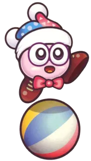 ⚽️ Marx Kirby kirby, marx, piłka, kapelusz, gra wideo telegram sticker
