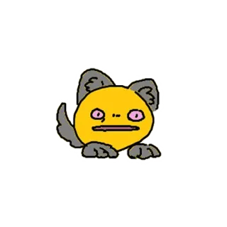 🐶 amarelo, animal, gato, desenho animado, adesivo telegram sticker