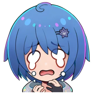 😢 Anime, Personaje, Lindo, Expresión, Kawaii, Pegatina whatsapp sticker