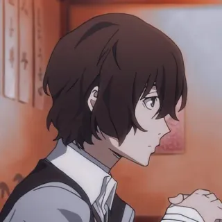 📜 Osamu Dazai Bungo Stray Dogs Anime, Manga, Osamu Dazai, Bungo Stray Dogs, Charakter, Porträt telegram sticker