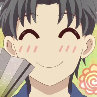 🐺 anime, smiling, fan, happy, cute telegram sticker
