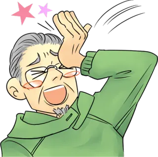 😜 hombre, agotamiento, dolor de cabeza, pegatina, dibujos animados, estrellas whatsapp sticker